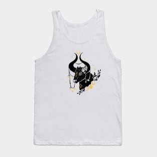 Black and Gold Zodiac Sign TAURUS Tank Top